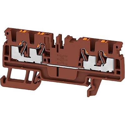Through terminal block, push-in connection, 2.5 mm², 24 A, 8 kV, brown, 2534750000 - 1
