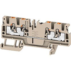 Through terminal block, push-in connection, 2.5 mm², 24 A, 8 kV, dark beige, 2674750000