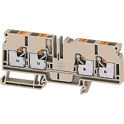 Through terminal block, push-in connection, 6.0 mm², 41 A, 8 kV, dark beige, 2881450000