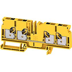 Through terminal block, push-in connection, 6.0 mm², 41 A, 8 kV, black/yellow, 2881480000