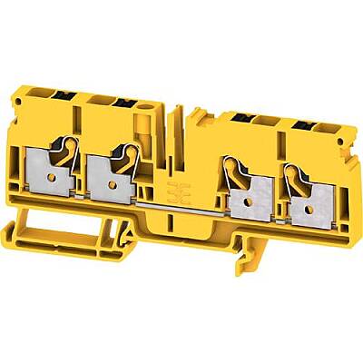 Through terminal block, push-in connection, 6.0 mm², 41 A, 8 kV, black/yellow, 2881480000 - 1