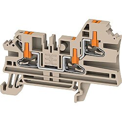 Through terminal block, push-in connection, 2.5 mm², 24 A, 8 kV, dark beige, 2847330000
