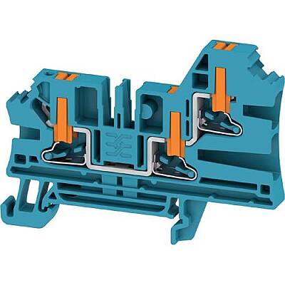 Through terminal block, push-in connection, 4.0 mm², 32 A, 8 kV, blue, 2871990000 - 1