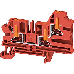 Through terminal block, push-in connection, 4.0 mm², 32 A, 8 kV, red, 2872010000