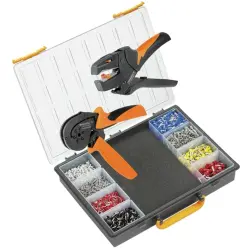 Wire end ferrules kit, with 1x crimping pliers and 1x wire stripper, 2900 pieces, 1542250000