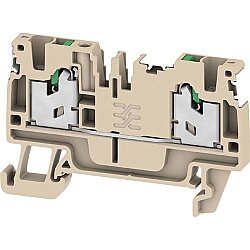 Through terminal block, snap-in, 2.5 mm², 24 A, 8 kV, dark beige, 2862960000