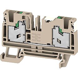 Through terminal block, snap-in, 4.0 mm², 32 A, 8 kV, dark beige, 2874910000