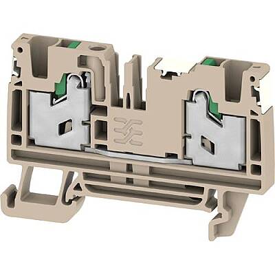 Through terminal block, snap-in, 4.0 mm², 32 A, 8 kV, dark beige, 2874910000 - 1