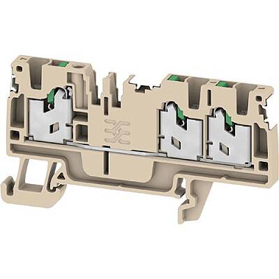 Through terminal block, snap-in, 2.5 mm², 24 A, 8 kV, dark beige, 2862970000 - 1