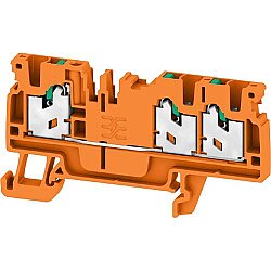 Through terminal block, snap-in, 2.5 mm², 24 A, 8 kV, orange, 2875130000