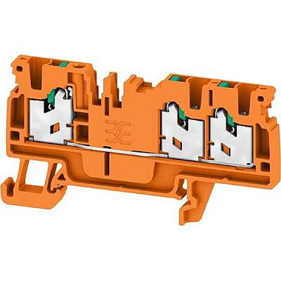 Through terminal block, snap-in, 2.5 mm², 24 A, 8 kV, orange, 2875130000 - 1