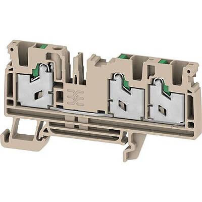 Through terminal block, snap-in, 4.0 mm², 32 A, 8 kV, dark beige, 2874840000 - 1