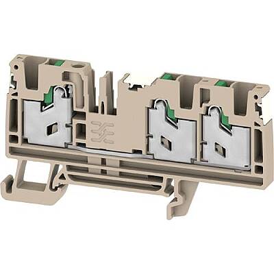 Through terminal block, snap-in, 4.0 mm², 32 A, 8 kV, dark beige, 2874920000 - 1