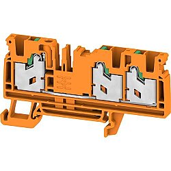 Through terminal block, snap-in, 4.0 mm², 32 A, 8 kV, orange, 3023550000