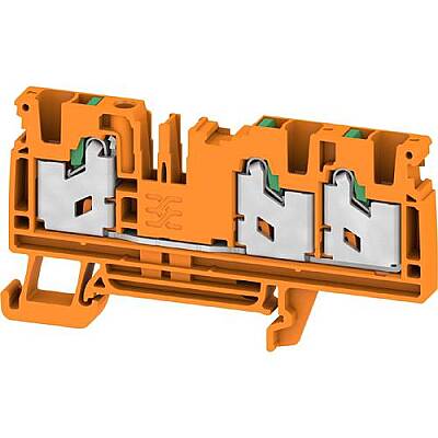 Through terminal block, snap-in, 4.0 mm², 32 A, 8 kV, orange, 3023550000 - 1