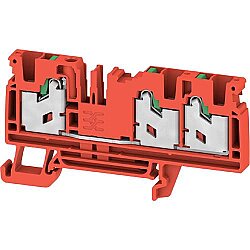 Through terminal block, snap-in, 4.0 mm², 32 A, 8 kV, red, 3109520000