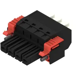 Socket header, 4 pole, pitch 7.62 mm, straight, black, 1547530000