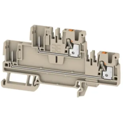 Through terminal block, push-in connection, 0.5-2.5 mm², 4 pole, 24 A, 8 kV, dark beige, 1548060000 - 1