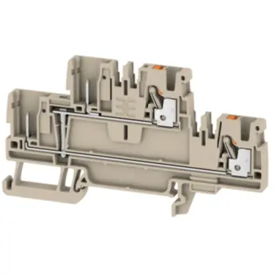 Through terminal block, push-in connection, 0.5-2.5 mm², 4 pole, 24 A, 8 kV, dark beige, 1548140000 - 1