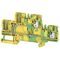 Protective conductor terminal, push-in connection, 0.5-2.5 mm², 4 pole, 24 A, 8 kV, yellow/green, 1548160000