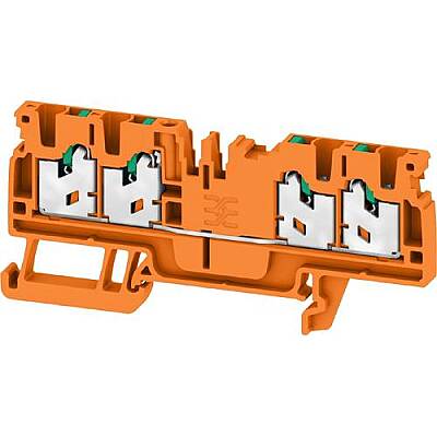 Through terminal block, snap-in, 2.5 mm², 24 A, 8 kV, orange, 2875140000 - 1