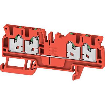 Through terminal block, snap-in, 2.5 mm², 24 A, 8 kV, red, 3109360000 - 1