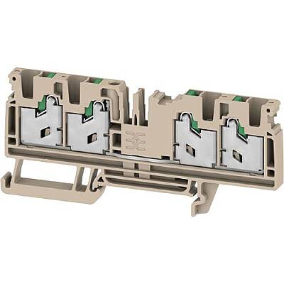 Through terminal block, snap-in, 4.0 mm², 32 A, 8 kV, dark beige, 2874860000 - 1