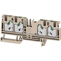 Through terminal block, snap-in, 4.0 mm², 32 A, 8 kV, dark beige, 2874930000