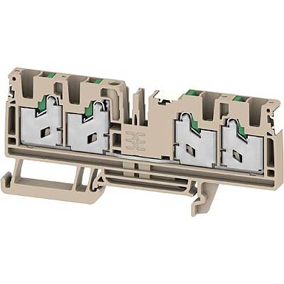 Through terminal block, snap-in, 4.0 mm², 32 A, 8 kV, dark beige, 2874930000 - 1