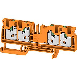 Through terminal block, snap-in, 4.0 mm², 32 A, 8 kV, orange, 3023560000