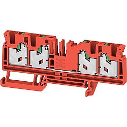 Through terminal block, snap-in, 4.0 mm², 32 A, 8 kV, red, 3109600000