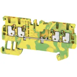 Protective conductor terminal, push-in connection, 0.5-1.5 mm², 4 pole, 6 kV, yellow/green, 1552660000