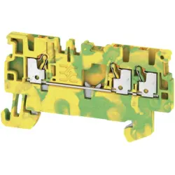 Protective conductor terminal, push-in connection, 0.5-1.5 mm², 3 pole, 6 kV, yellow/green, 1552670000