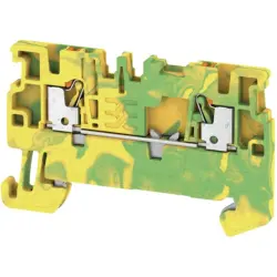 Protective conductor terminal, push-in connection, 0.5-1.5 mm², 2 pole, 17.5 A, 6 kV, yellow/green, 1552680000