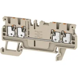 Through terminal block, push-in connection, 0.5-1.5 mm², 4 pole, 17.5 A, 6 kV, dark beige, 1552690000