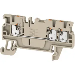 Through terminal block, push-in connection, 0.5-1.5 mm², 3 pole, 17.5 A, 6 kV, dark beige, 1552740000