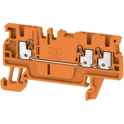 Through terminal block, push-in connection, 0.5-1.5 mm², 3 pole, 17.5 A, 6 kV, orange, 1552780000