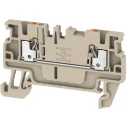 Through terminal block, push-in connection, 0.5-1.5 mm², 2 pole, 17.5 A, 6 kV, dark beige, 1552790000