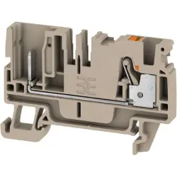 Terminal block, push-in connection, 4.0 mm², 2 pole, 32 A, 8 kV, dark beige, 2540050000