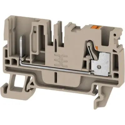 Terminal block, push-in connection, 4.0 mm², 2 pole, 32 A, 8 kV, dark beige, 2540050000 - 1