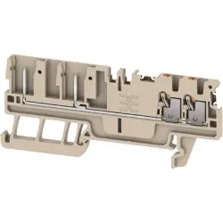 Terminal block, push-in connection, 1.5 mm², 4 pole, 17.5 A, 6 kV, dark beige, 2675740000