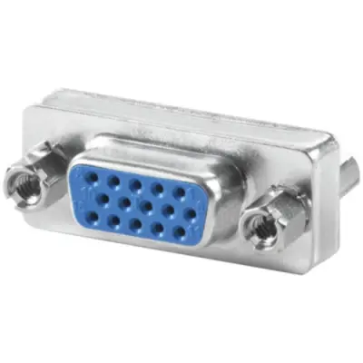 Feed through, HD-D-Sub socket, 15 pole to HD-D-Sub socket, 15 pole, straight, 1556290000 - 1