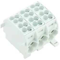 Potential distribution terminal, screw connection, 3 pole, 152 A, light gray, 1561130000