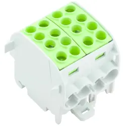 Potential distribution terminal, screw connection, 2 pole, 202 A, green, 1561620000