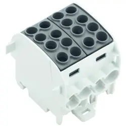 Potential distribution terminal, screw connection, 2 pole, 202 A, black, 1561690000