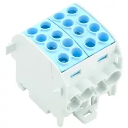 Potential distribution terminal, screw connection, 2 pole, 202 A, blue, 1561700000