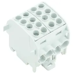 Potential distribution terminal, screw connection, 2 pole, 202 A, light gray, 1561730000