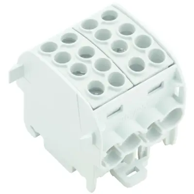 Potential distribution terminal, screw connection, 2 pole, 202 A, light gray, 1561730000 - 1