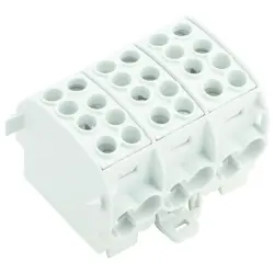 Potential distribution terminal, screw connection, 3 pole, 202 A, light gray, 1561740000