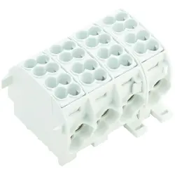 Potential distribution terminal, screw connection, 4 pole, 152 A, light gray, 1561800000